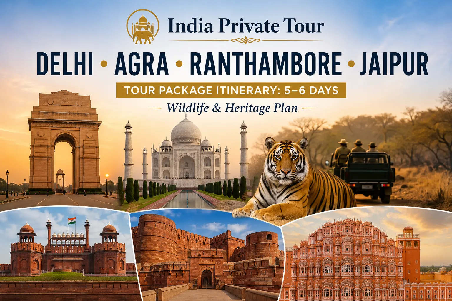 Delhi Agra Ranthambore Jaipur Tour Package Itinerary 5–6 Days