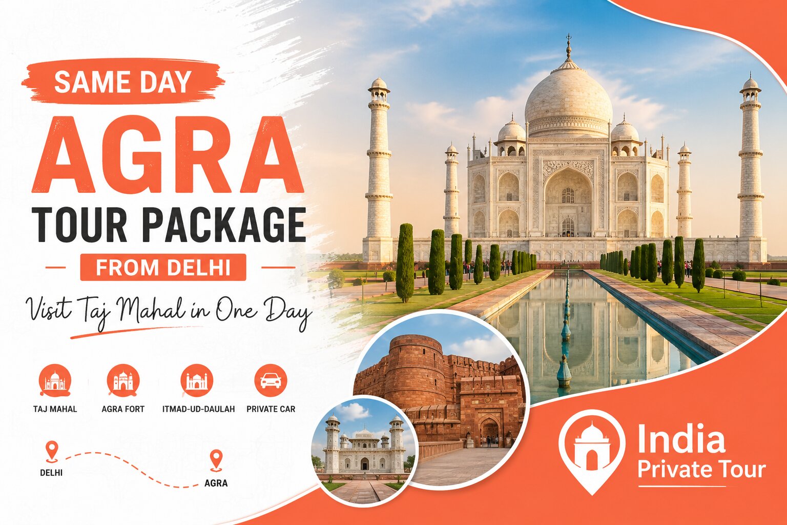 Same Day Agra Tour from Delhi Taj Mahal One Day Trip